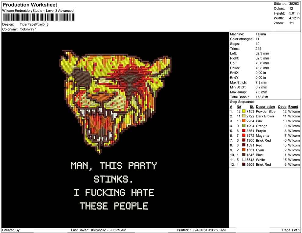 Tiger Face Pixel