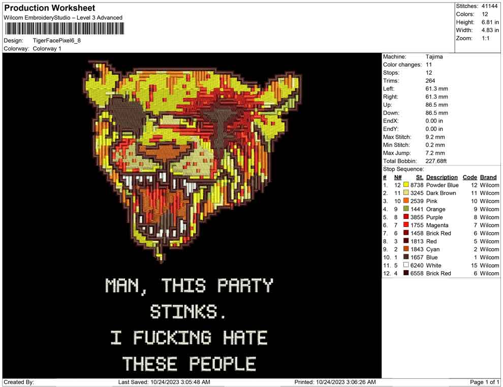 Tiger Face Pixel