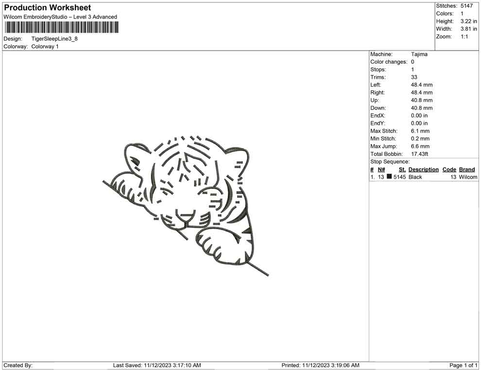 Tiger Sleep Liine