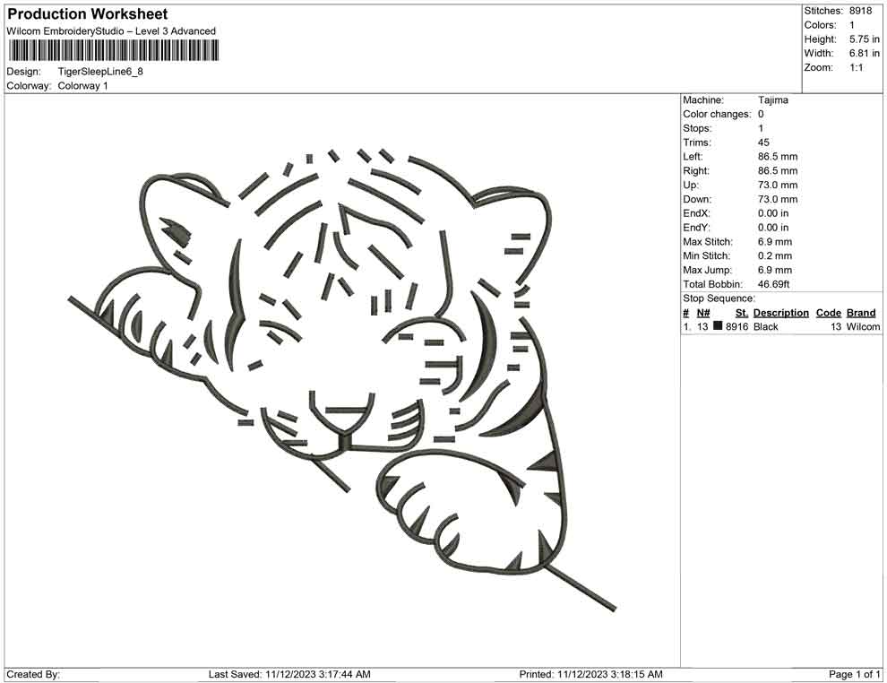Tiger Sleep Liine