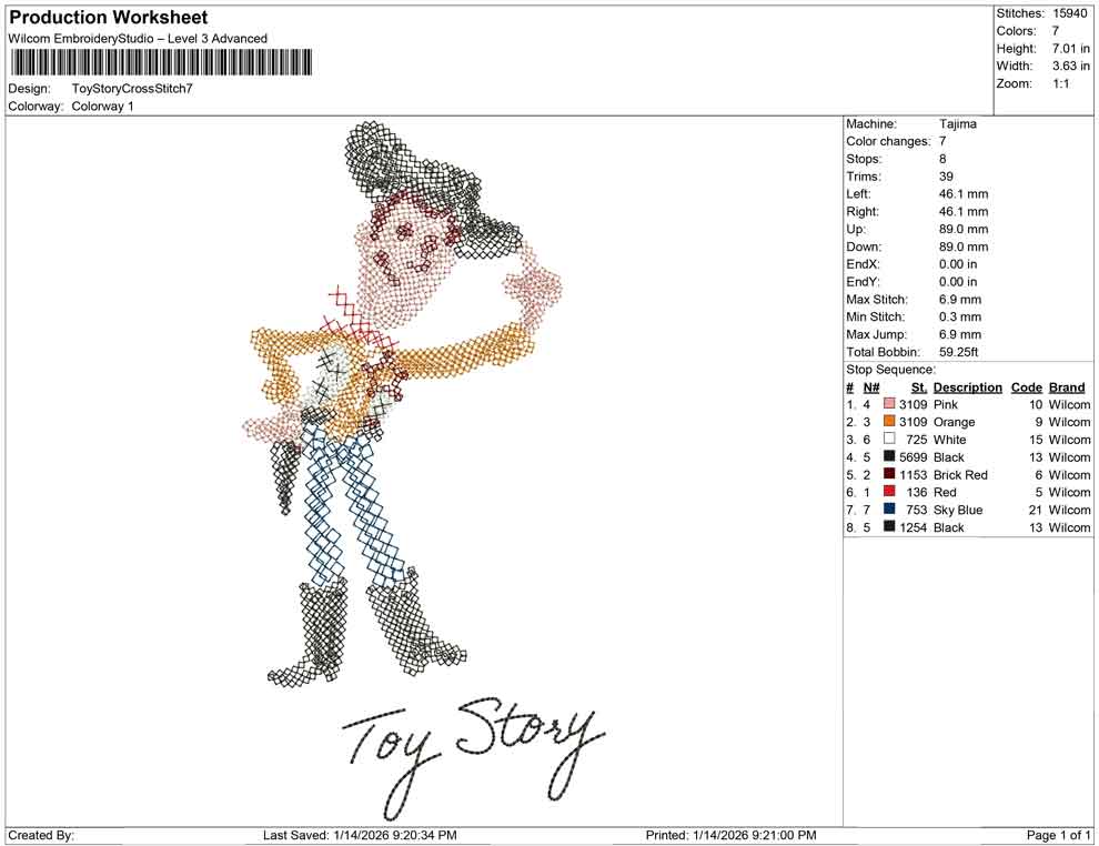 Toy Story Cross Stitch