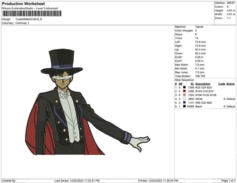 Tuxedo mask color