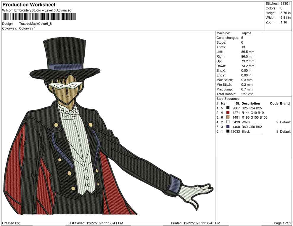 Tuxedo mask color