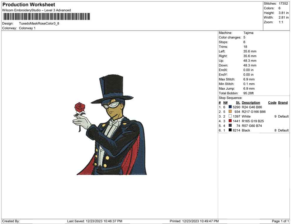 Tuxedo mask rose color