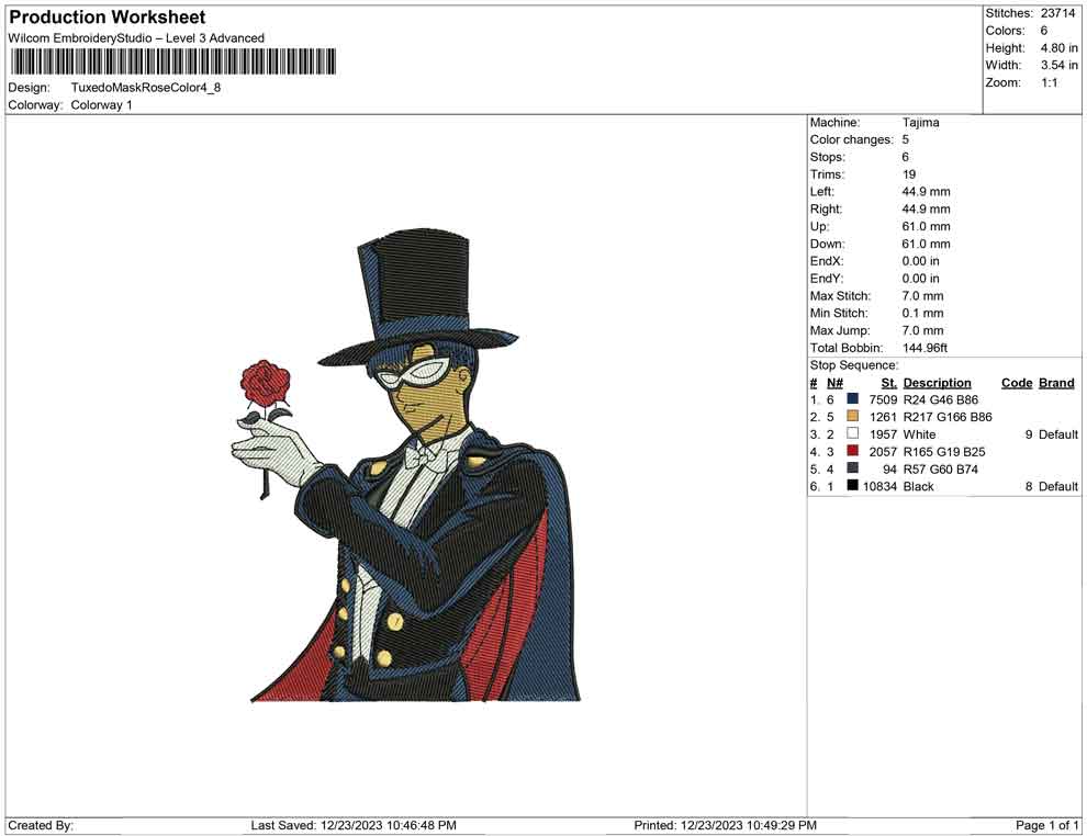Tuxedo mask rose color