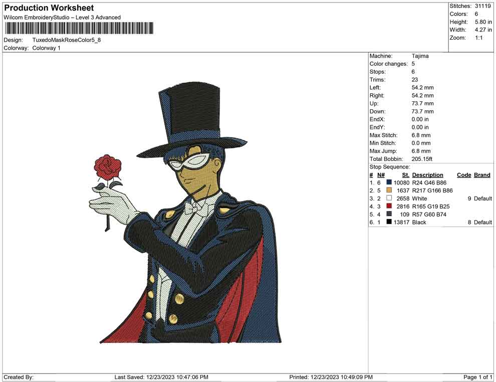 Tuxedo mask rose color