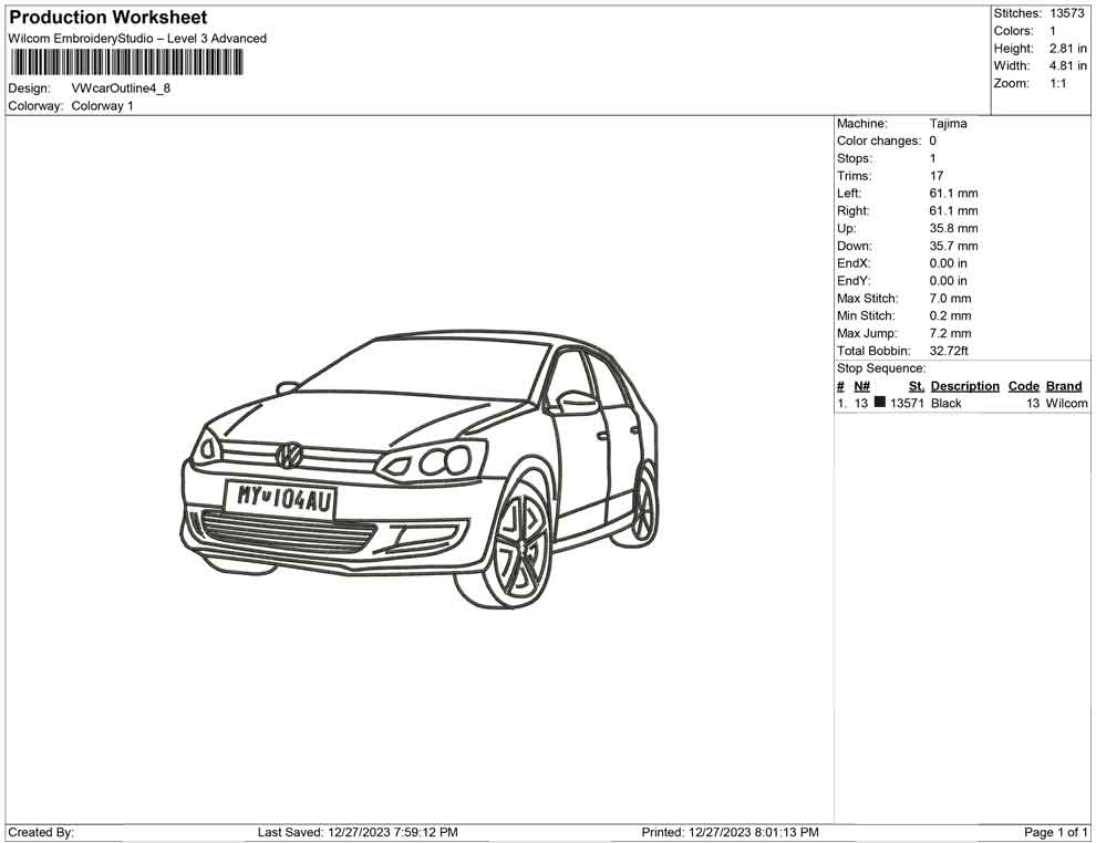 vw Car Outline