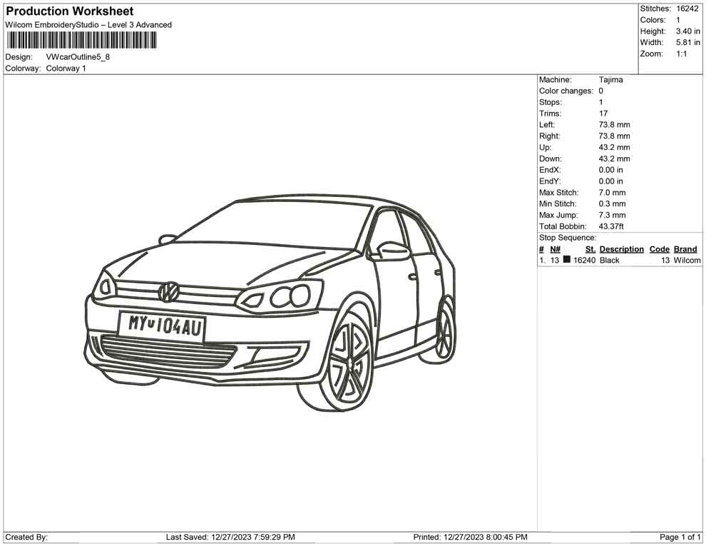 vw Car Outline
