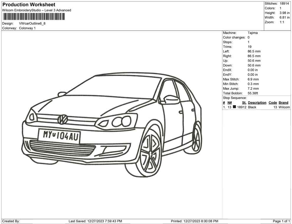 vw Car Outline