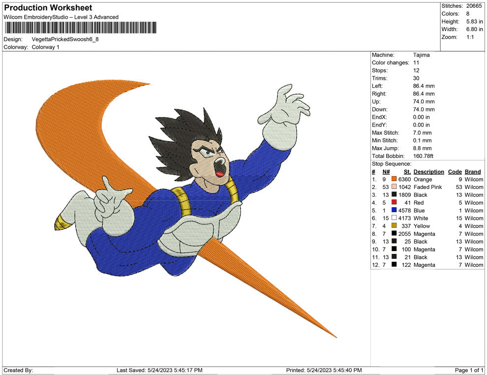 Vegeta Pricked Swoosh