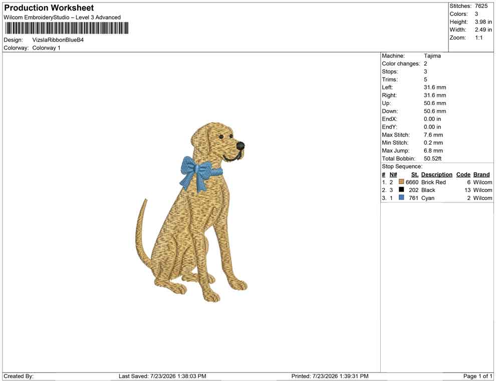 Vizsla Ribbon Blue B