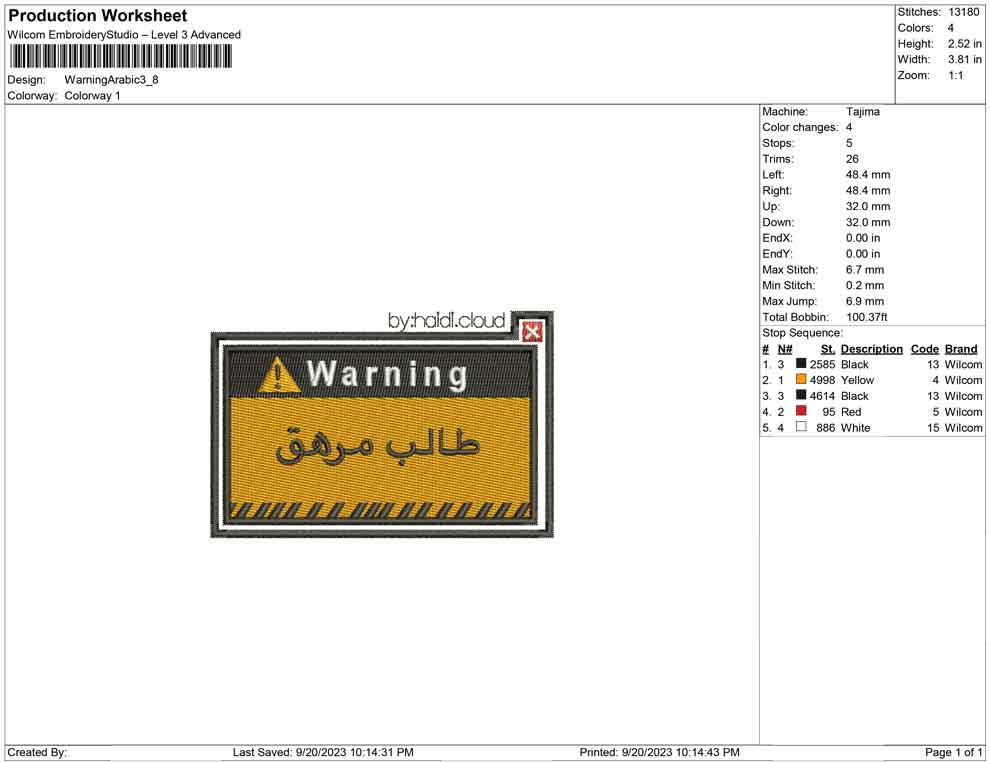 Warning Arabic