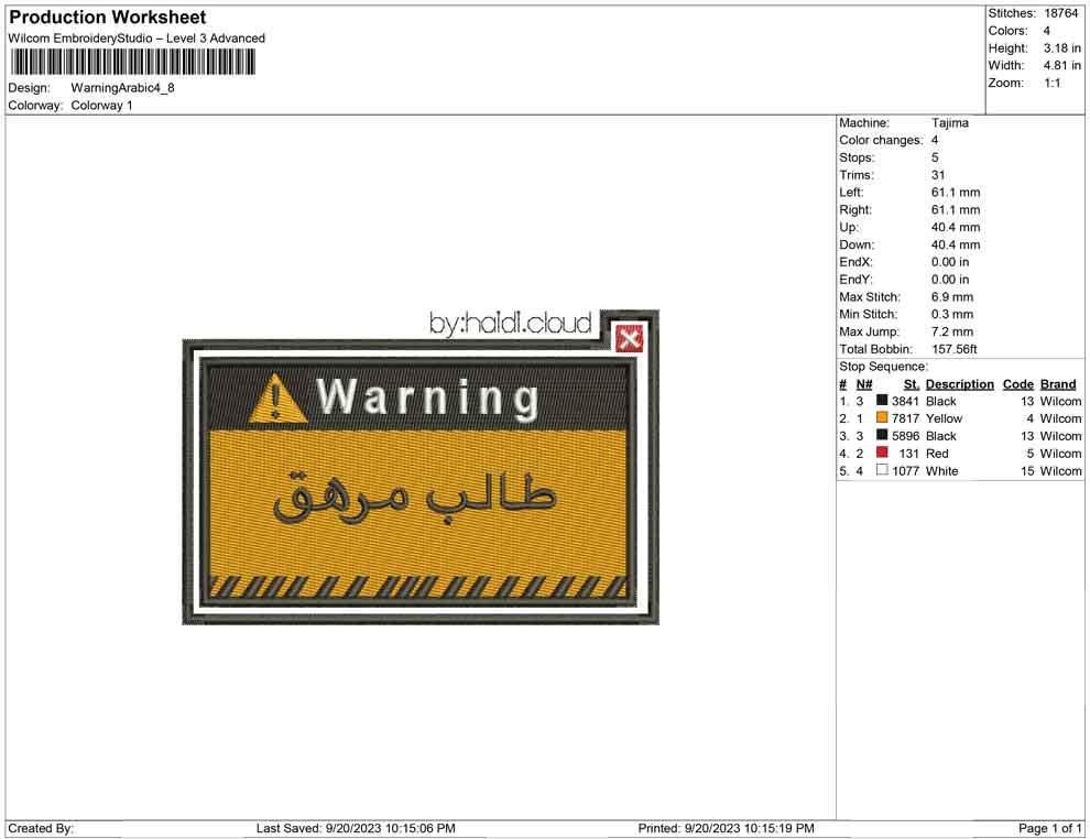 Warning Arabic