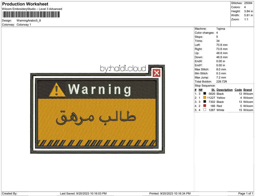 Warning Arabic