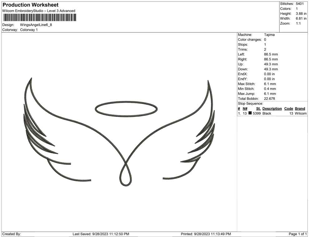 Wings angel line art