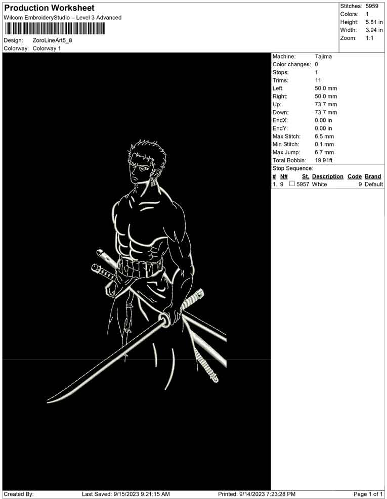 Zoro Line Art