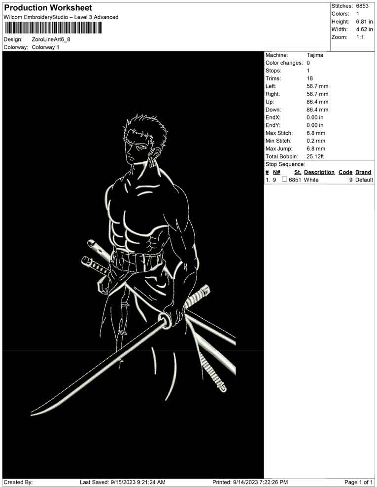 Zoro Line Art