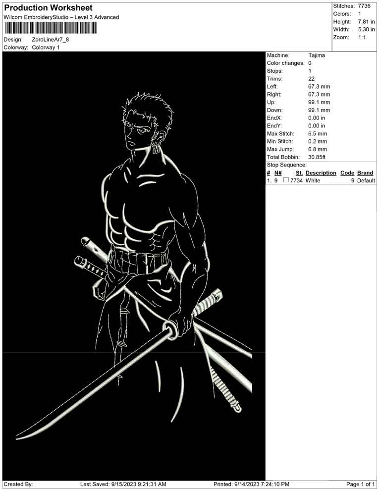 Zoro Line Art