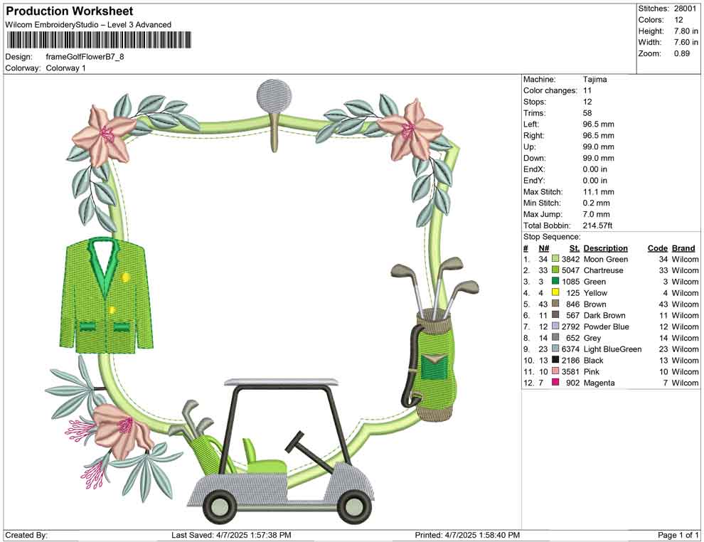 frame Golf Flower B