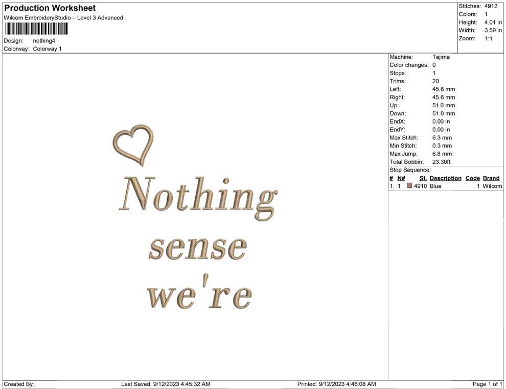 Nothing sense we're