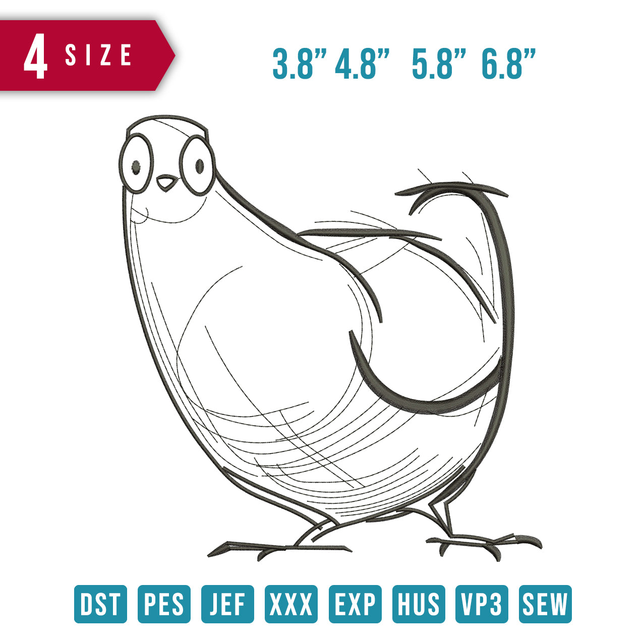 1 Pigeon Line Art