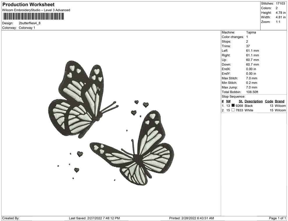 2 butterflies