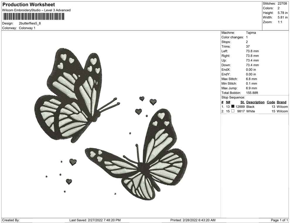2 butterflies