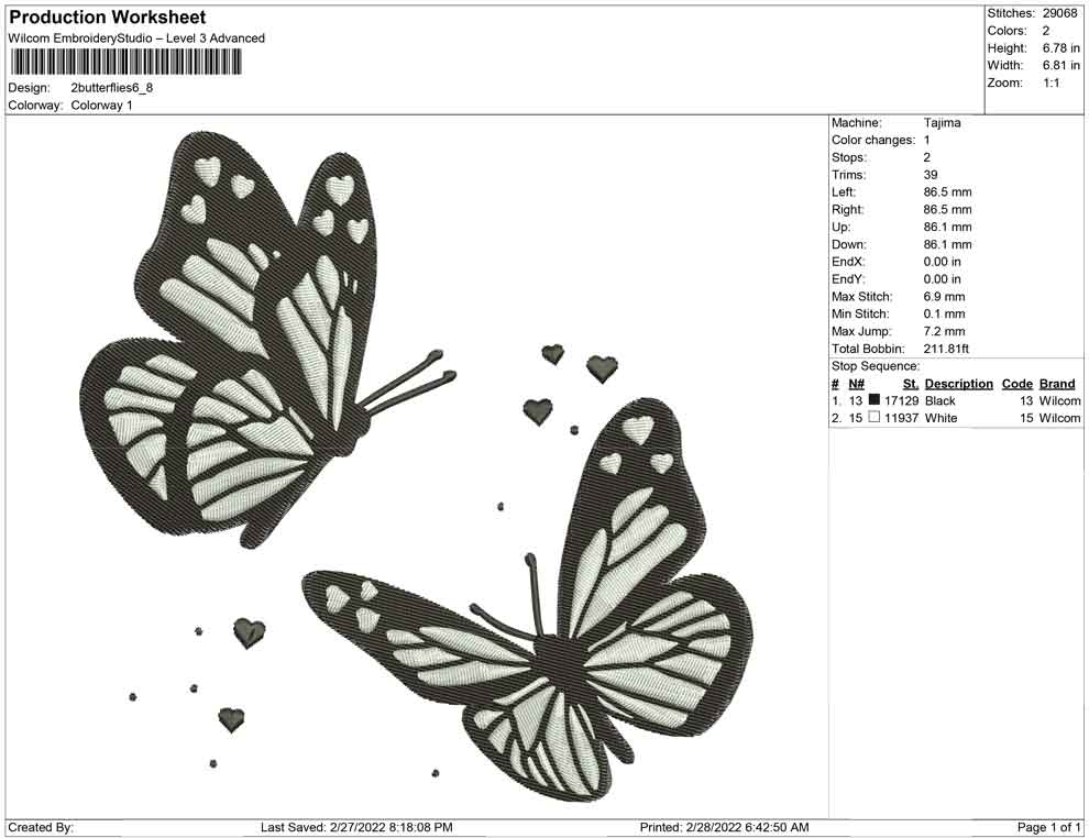 2 butterflies