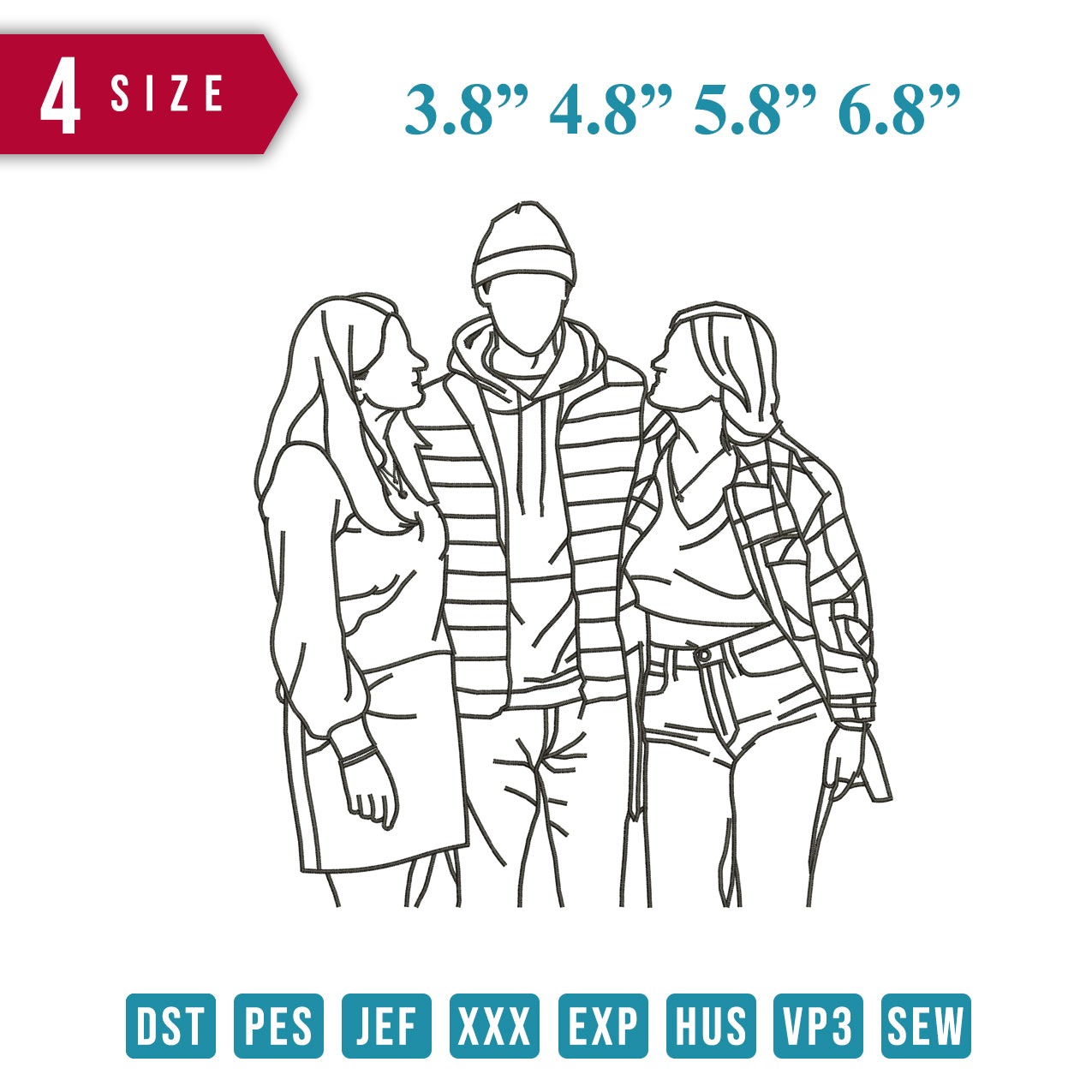 3 Person LineArt