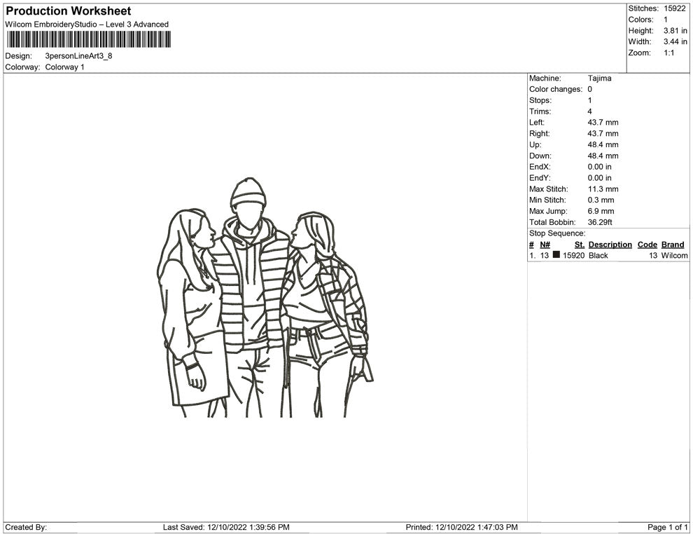 3 Person LineArt