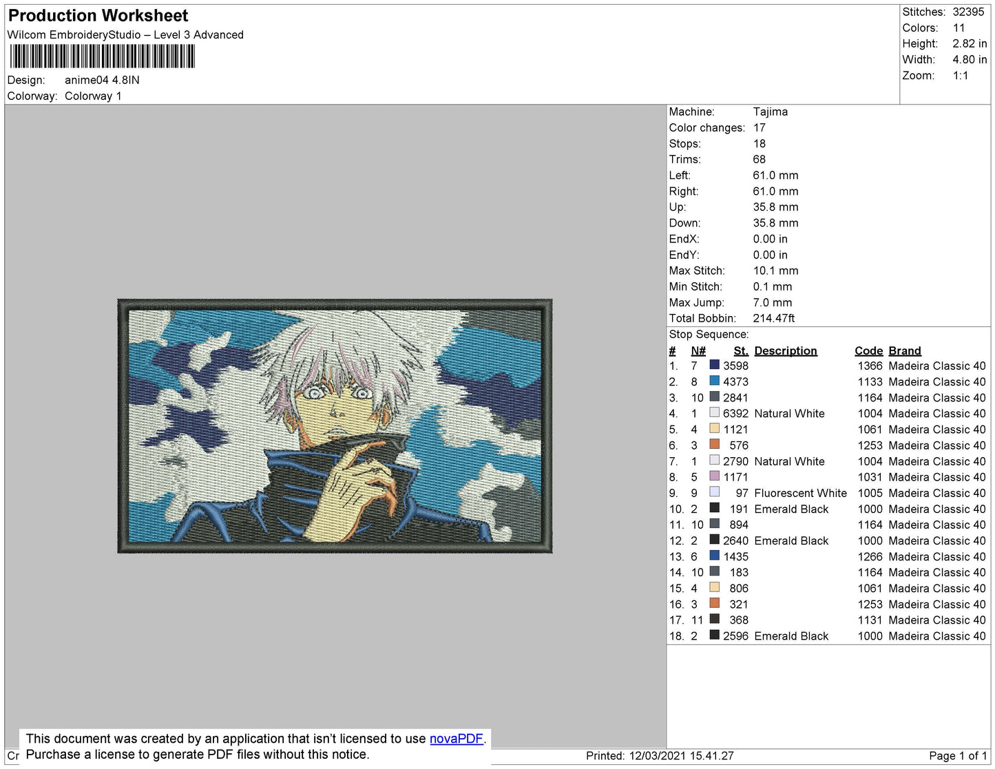 Anime 03 Rectangle Embroidery 4 size