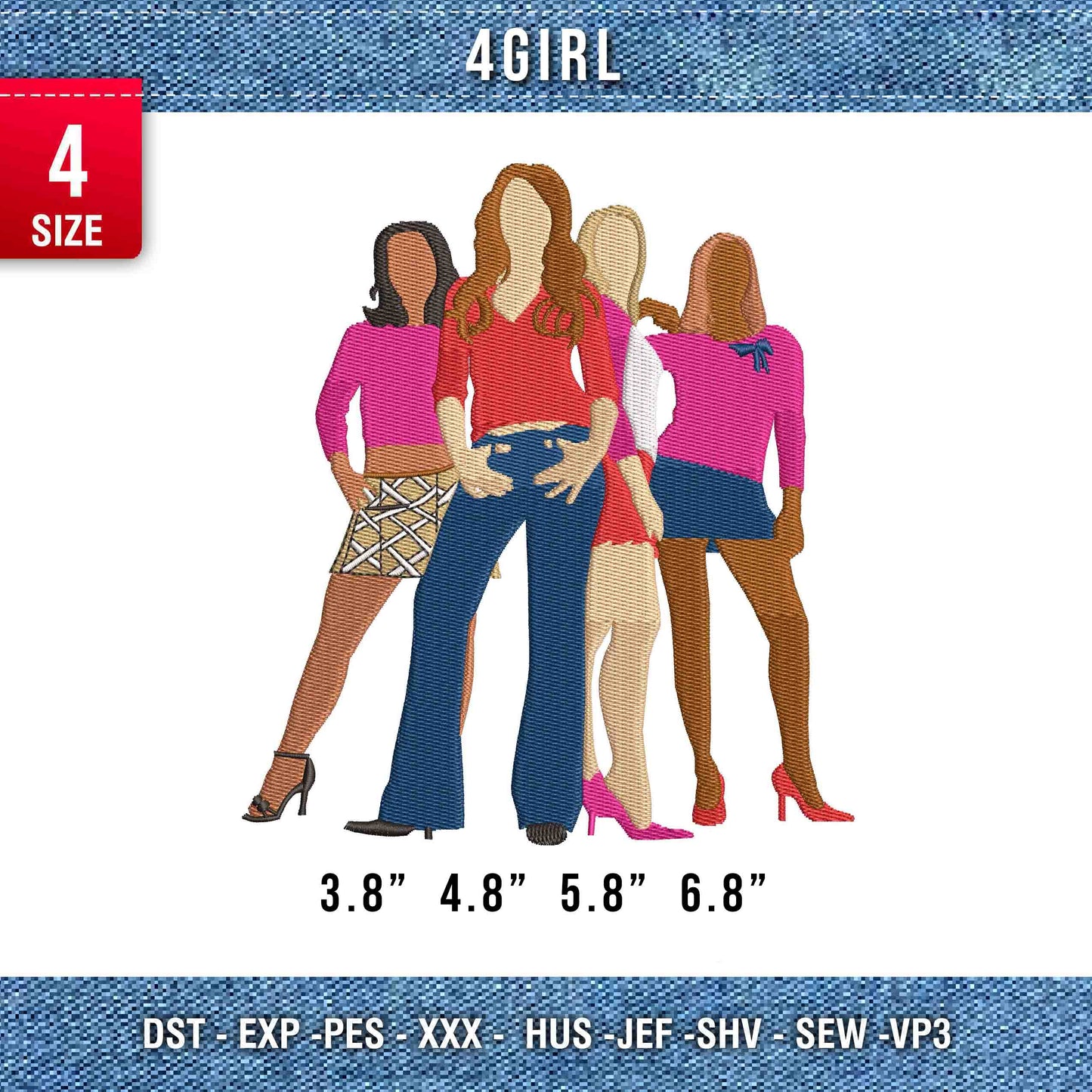 4 girl shiluete