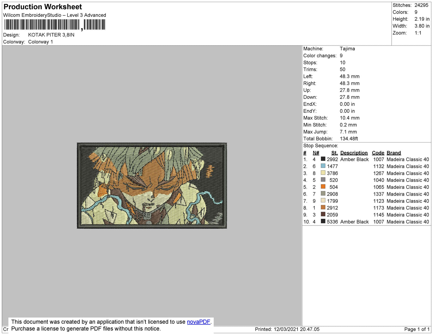 Anime 04 Rectangle Embroidery File 4 size