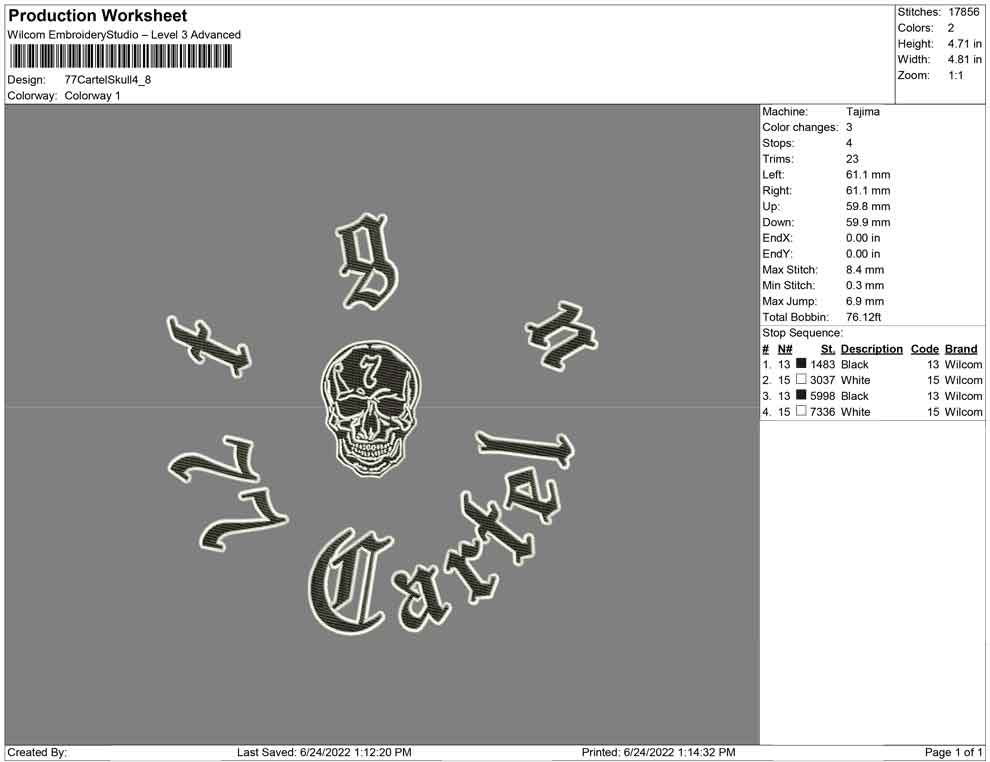 77 Cartel Skull