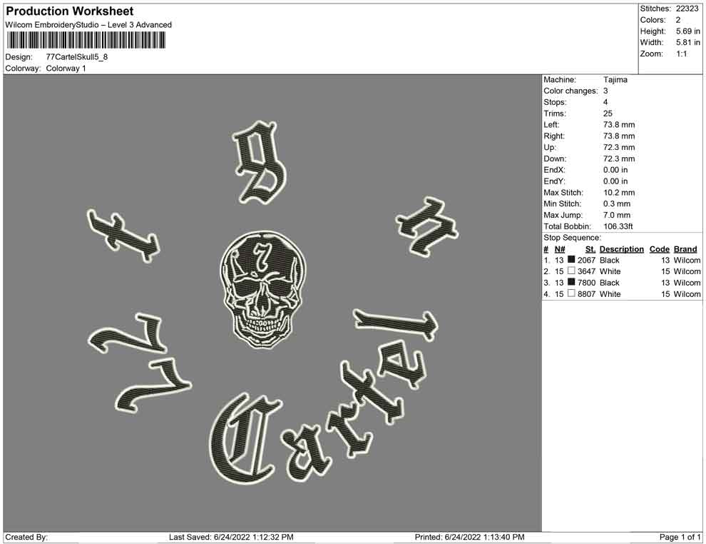 77 Cartel Skull