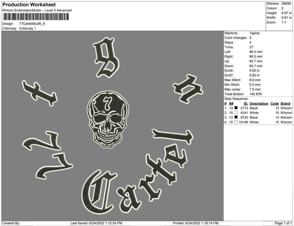 77 Cartel Skull