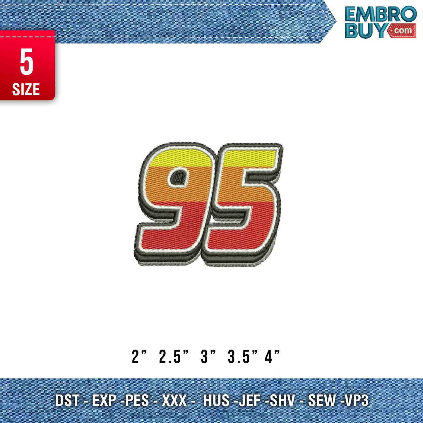 95 logo embroidery design