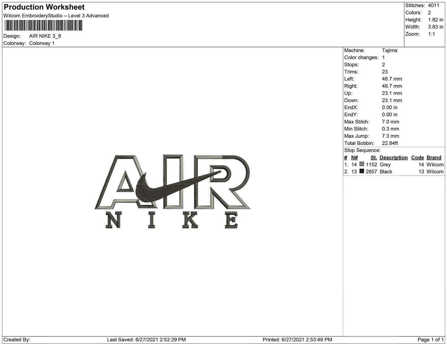 Air nike swoosh overlap