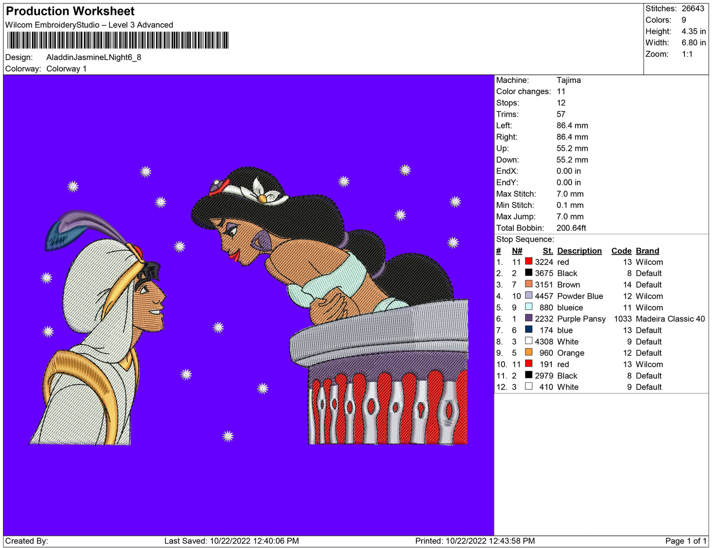 Aladdin Jasmine night