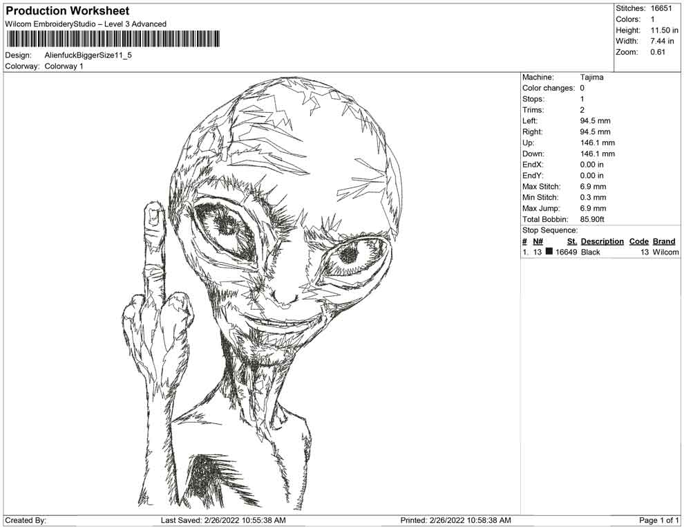 Alien Scribble bigger size