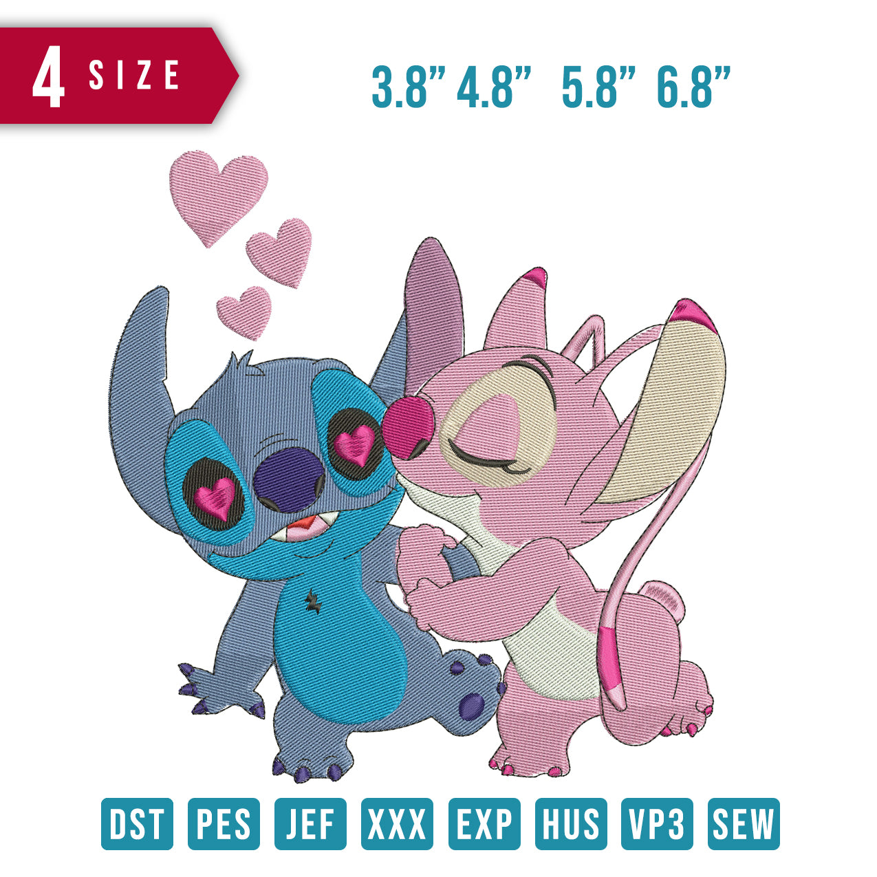 Angel and Stitch kiss