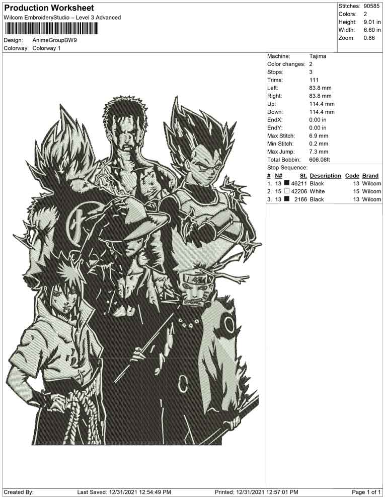 Anime group Black white