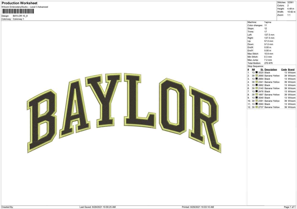 Baylor big size