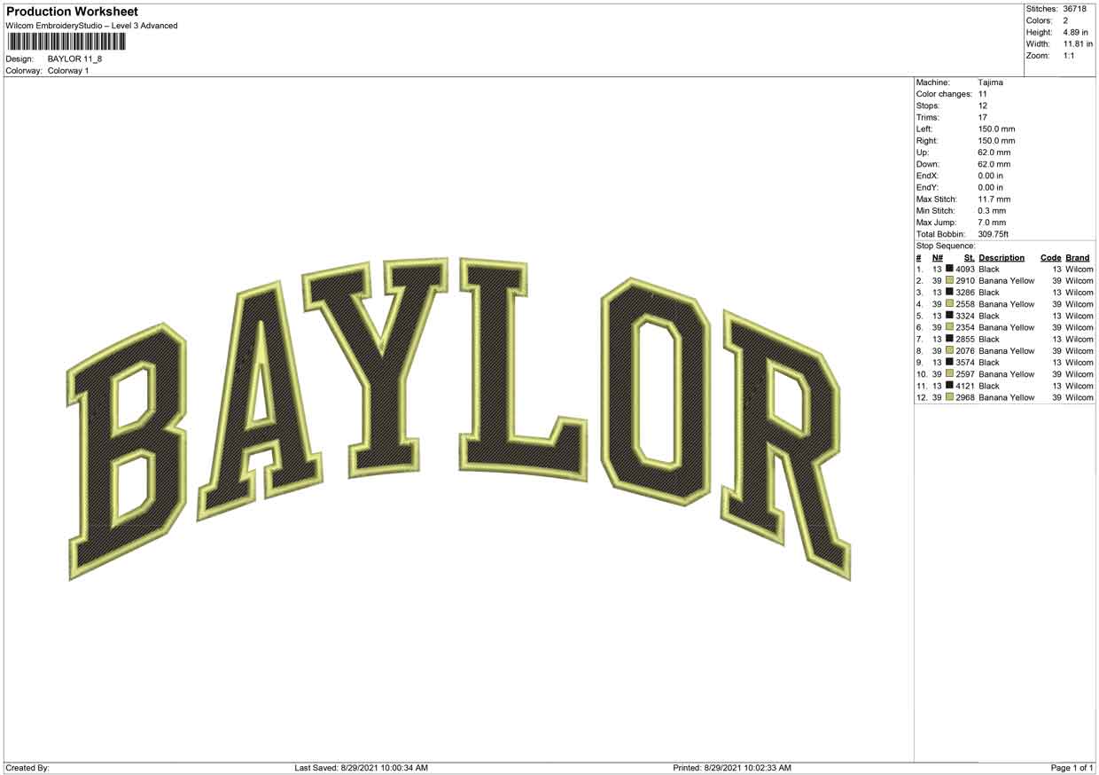 Baylor big size
