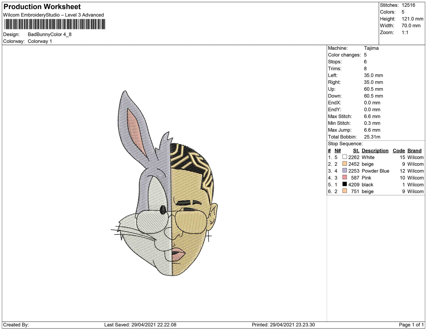 Bad Bunny full color