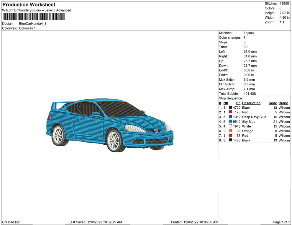 Blue Car Honda