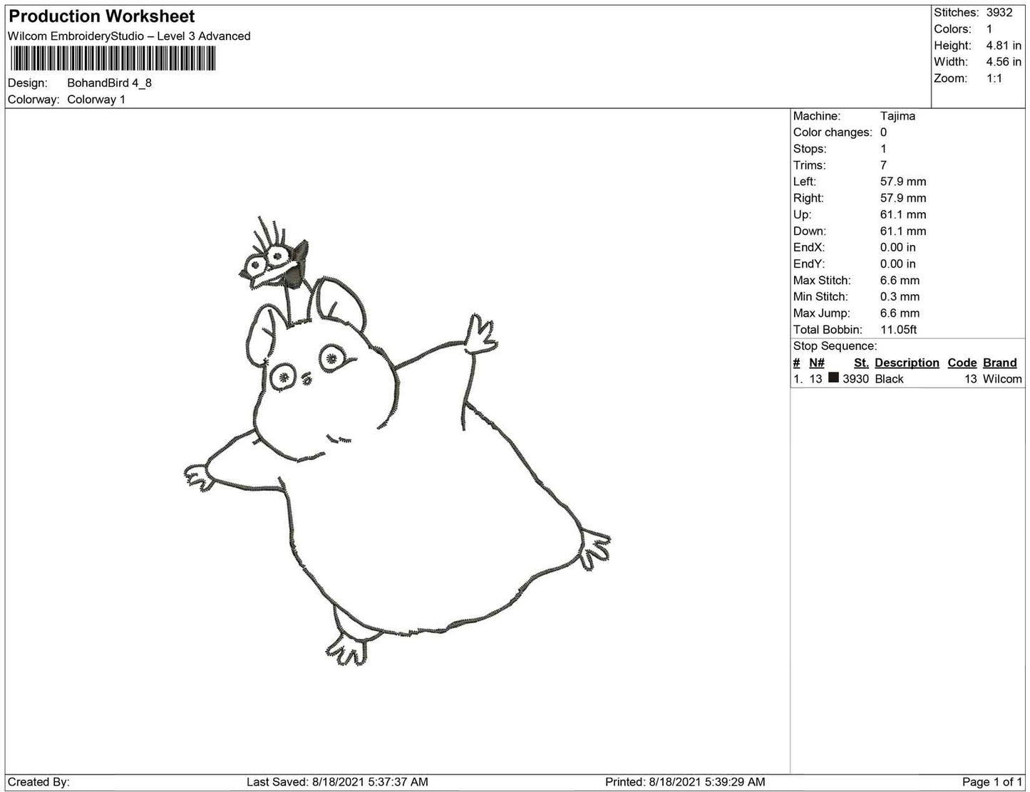 Boh and bird outline
