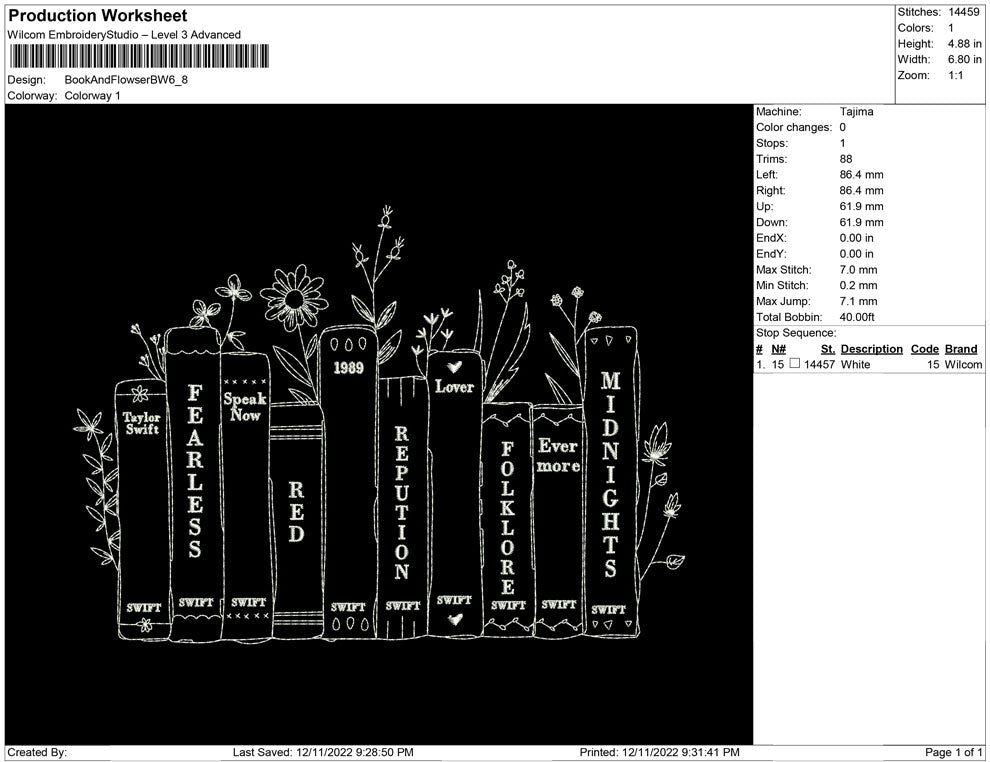 Book And Flower black white