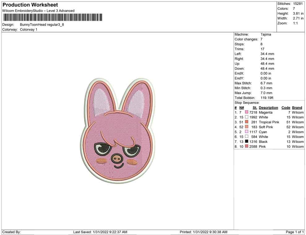 Bunny toon head regular