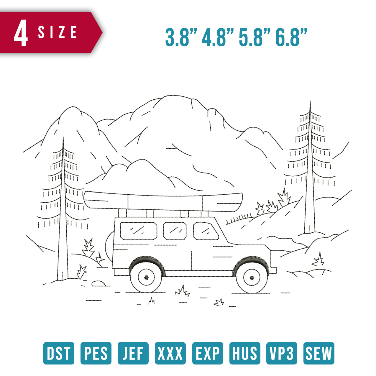 Car Adventure line Art